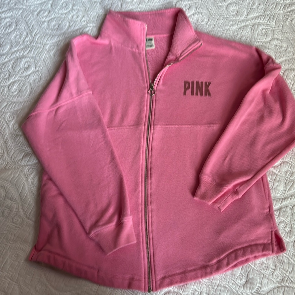 Vs Pink Zip Sweatshirt Small Euc